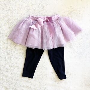 Nanette Lepore Baby Girl 18M Tutu Skirt Leggings Bow Lavender Purple Black